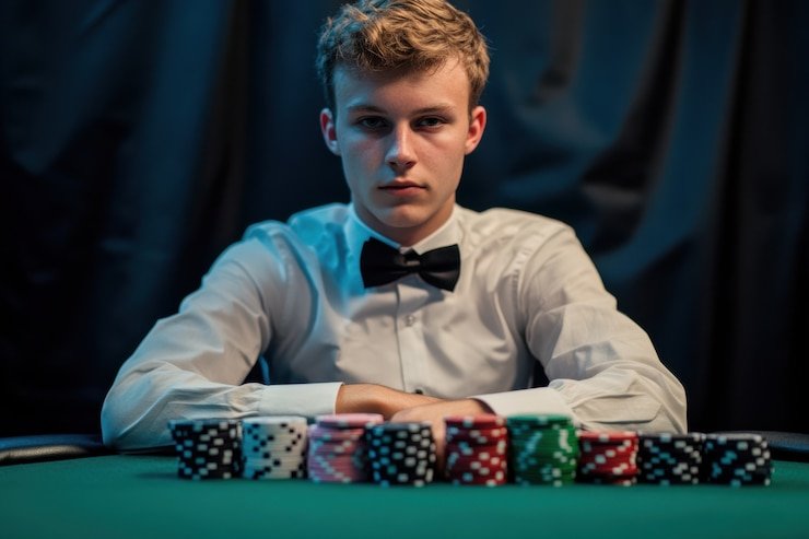 Aplikasi jangkautoto di layar Android menampilkan meja blackjack dan menu navigasi